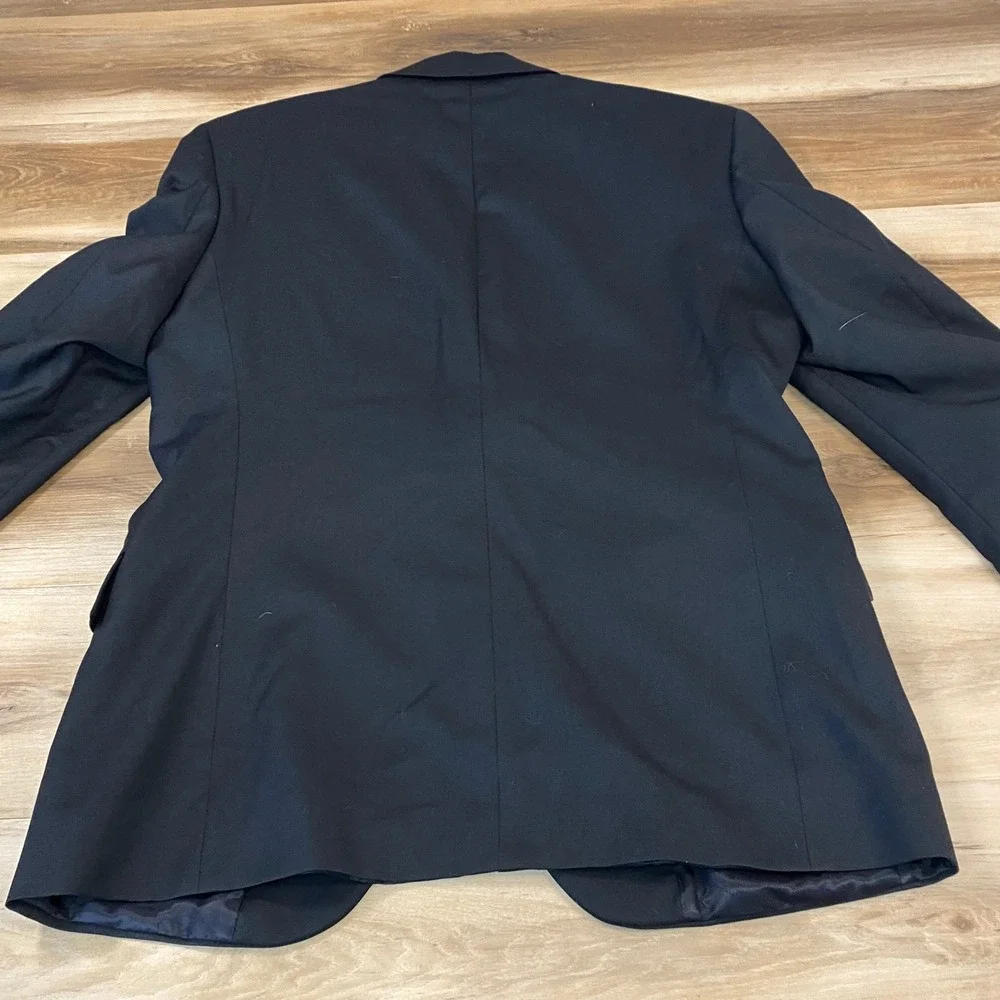 Andrew Fezza Blazer Mens 40S Black Super 100s Wool 3 Button Sport Coat 40SH - Picture 10 of 11